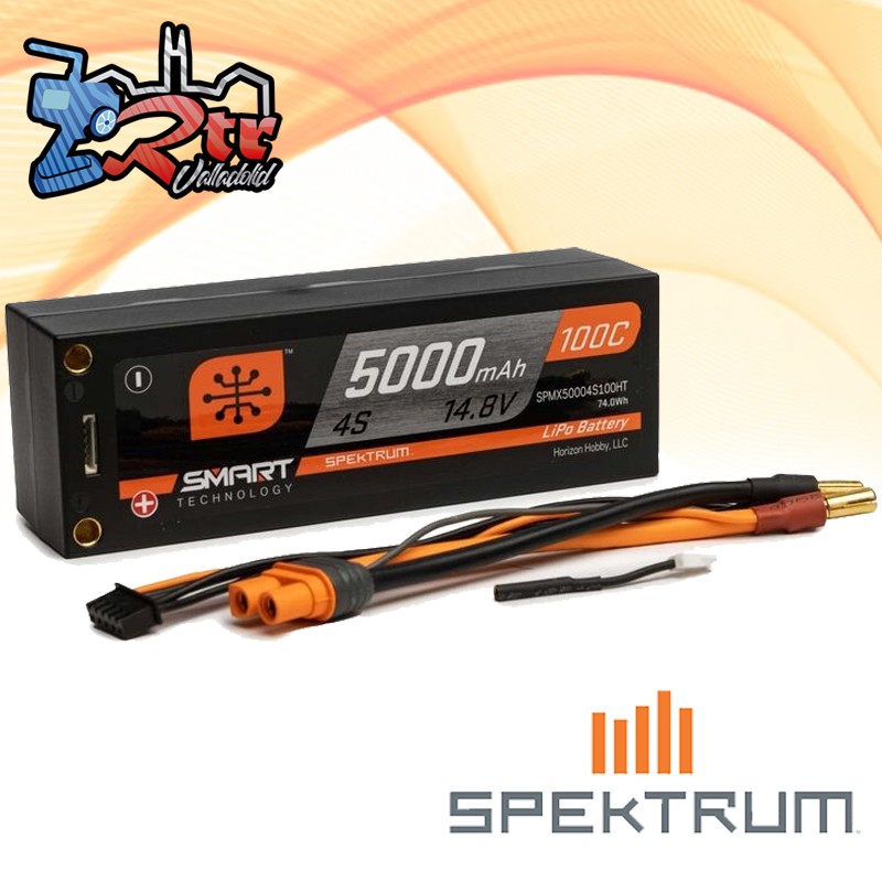 Batería Spektrum Smart LiPo 5000mAh 14.8V 4S 100C 5mm IC3