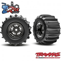 Ruedas traseras Funco de 3,2" cromadas negras y...