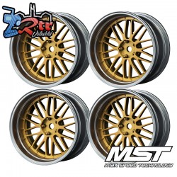Llantas MST Plata mate, oro FS-GD LM Drift MST Outset Variable ( 4 Unidades)  MST832102GD