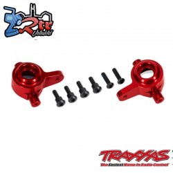 Bloques de dirección de aluminio rojo (izquierdo y derecho) Traxxas TRA9064-RED