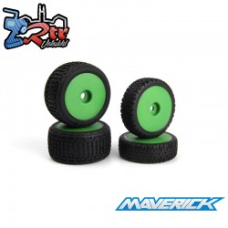 Microbe Buggy Wheel-Tyre Set (Green-Front-Rear)