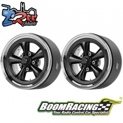 Llantas BoomRacing ProBuild™ 1.9 Spin Force Classic Ajustable Offset Aluminio 2 Unidades Cromo/Negro