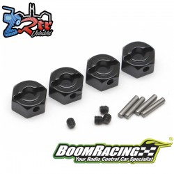 Hexágonos 12mm de aluminio 5mm con pasador y tornillo Negro