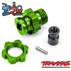 Cubo y tuerca de rueda estriados de aluminio verde de 17 mm Traxxas TRA9087-GRN