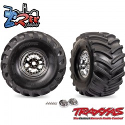 Rines cromados X-Monster con neumáticos Terra Groove 2 Unidades Traxxas TRA7696