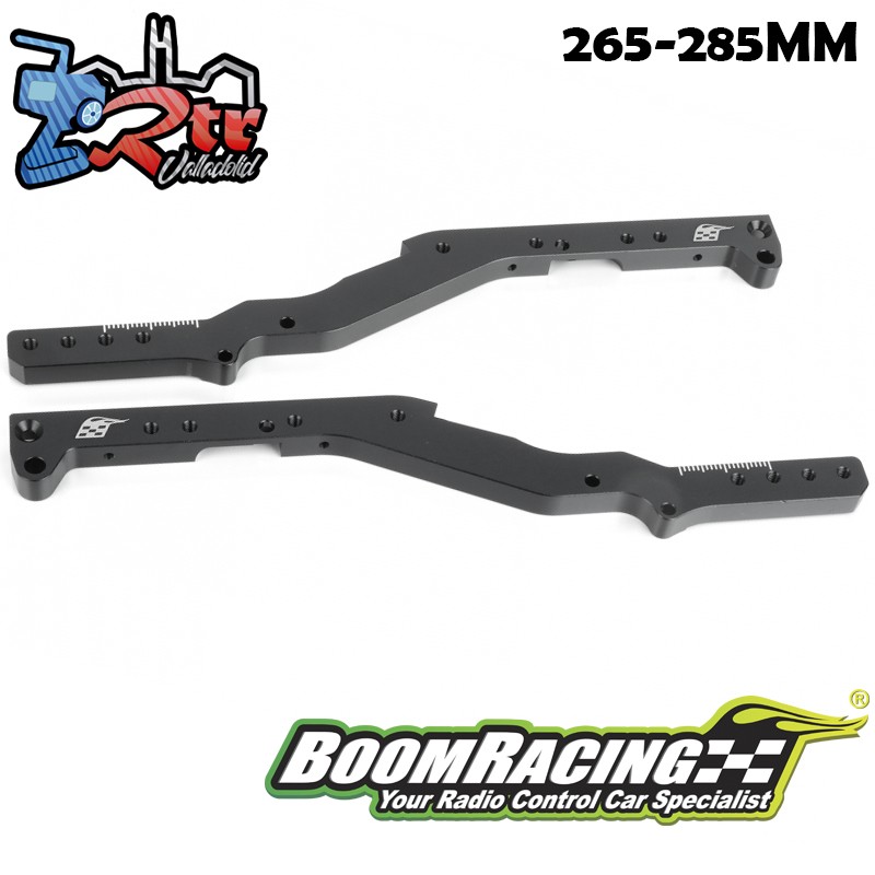 Rieles traseros ajustables de aluminio Boom Racing Standard Billet de 265-285 mm (10,4-11,2 pulgadas) para BRX01 AWB