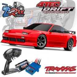 Traxxas 4-Tec Nissan 240SX Drift Car Rojo Escala 1/10 2Wd Escobillas