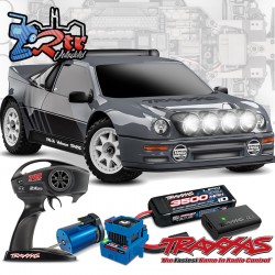 Traxxas Mini Rally VXL 3s 4Wd Ford RS200 Gris 1/12 con batería y Cargador