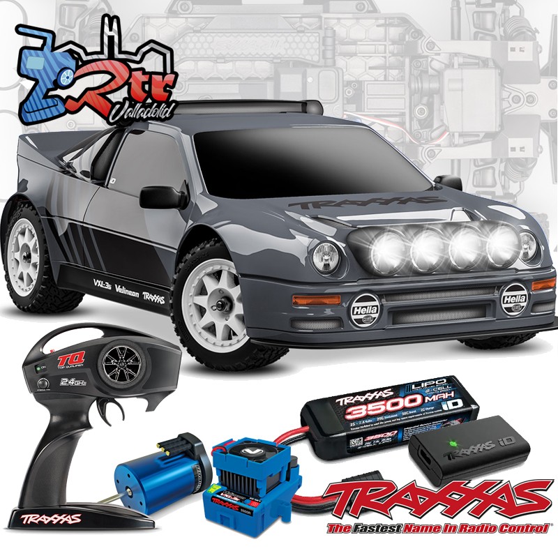 Traxxas Mini Rally VXL 3s 4Wd Ford RS200 Gris 1/12 con batería y Cargador