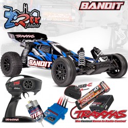 Traxxas Bandit Escobillas Buggy 2wd 1/10 RTR Azul  Batería y cargador incluidos