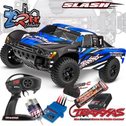 Traxxas Slash Short Course 2WD Escobillas Azul (bat+carg USB-C)