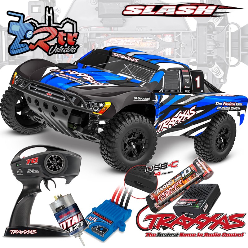 Traxxas Slash Short Course 2WD Escobillas Azul (bat+carg USB-C)