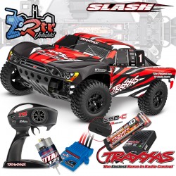 Traxxas Slash Short Course 2WD Escobillas Rojo (bat+carg USB-C)