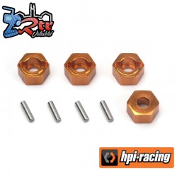 Aluminium 7mm Hex Hub Set (Orange/4pcs)