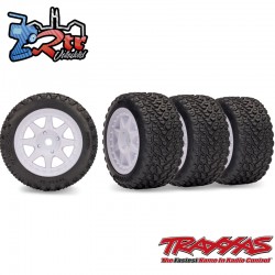 Ruedas montadas Mini Rally blancos con neumáticos de rally 12 mm Traxxas TRA10874