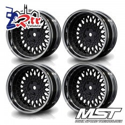 Llantas Mate Negro Plata FBK-S 501Drift MST Outset Variable ( 4 Unidades) MST832103FBK