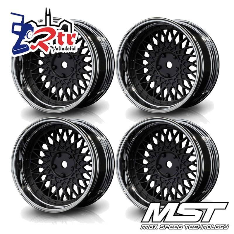 Llantas Mate Negro Plata FBK-S 501Drift MST Outset Variable ( 4 Unidades) MST832103FBK