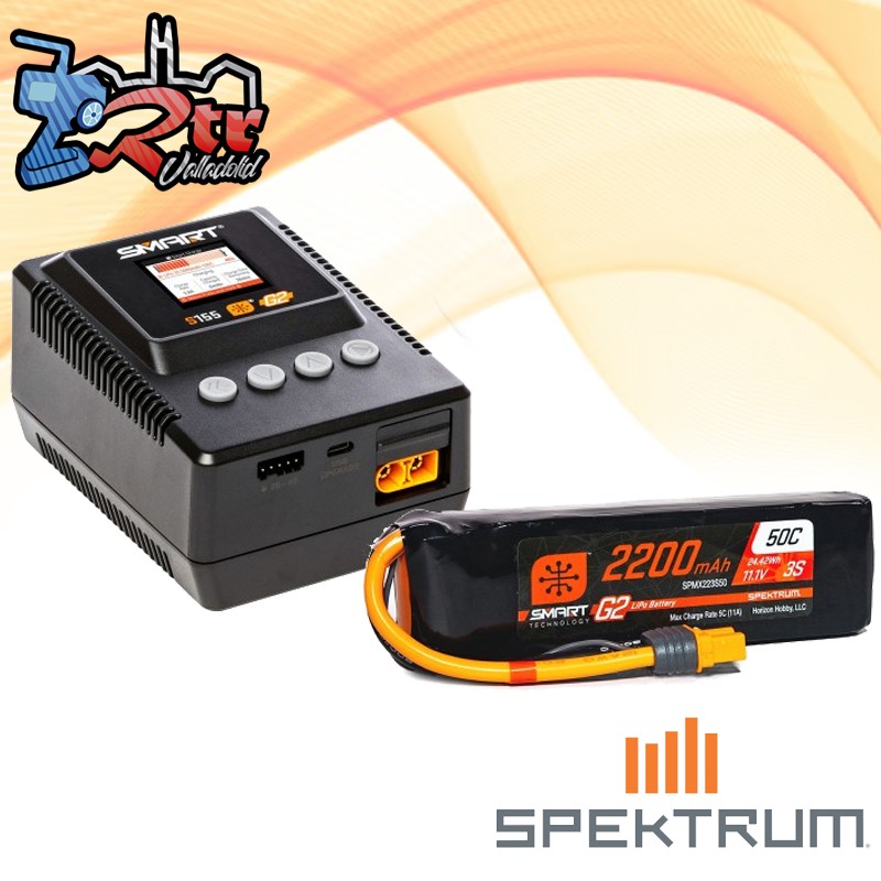 Spektrum SMART Powerstage LiPo G2 2200mAh 11.1V 3S IC3 con cargador S155