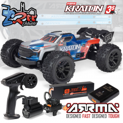 Arrma Mini Kraton 1/16 3S DSC 4X4 RTR Brushless Batería y cargador Rojo/Azul