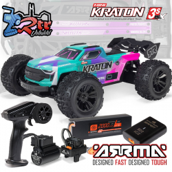 Arrma Mini Kraton 1/16 3S DSC 4X4 RTR Brushless Batería y cargador Rosa/Azul