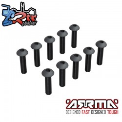 M2.5x12mm Button Head Screw With M3 Head (10)