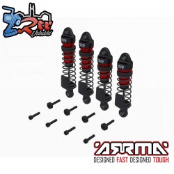 Shock Set  Front-Rear Assembled  TBC cSt Oil  Red (4Pcs):...