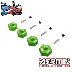 12mm Metal Wheel Hex Set (4)  Green