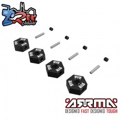 12mm Metal Wheel Hex Set (4)  Black