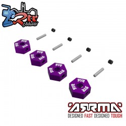 12mm Metal Wheel Hex Set (4)  Purple