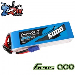 Batería Lipo GensAce de 5000mAh 6S 45C 22.2V con conector EC5