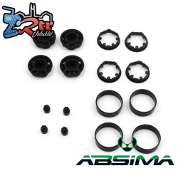 Llantas 1.2" CR-18P Truck  Bead Lock Wheels (Black)
