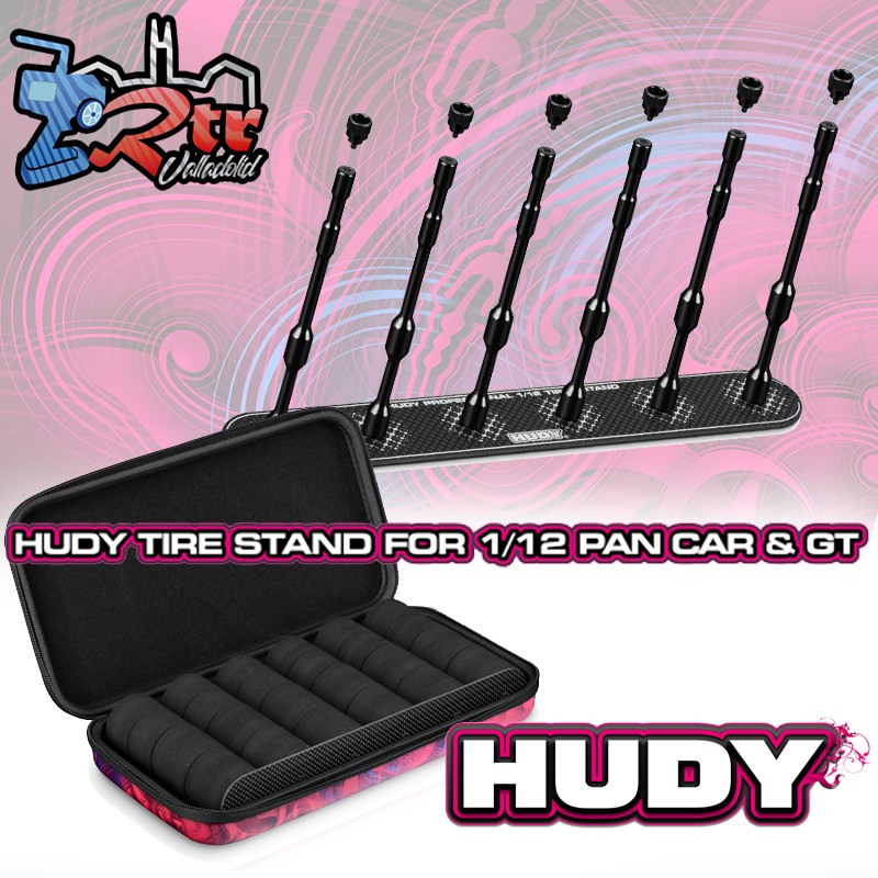 Stand ruedas 6X + Maleta Hudy 1/12 PAN CAR/ GT