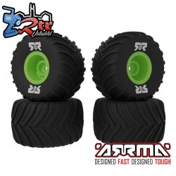 dBoots Chevron MT Tire Set Glued  Green (2 Pairs): GROM