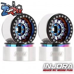 Llantas Injora 1.9 beadlock outset 10mm W1957 Negro/Cromo (4 Unidades)