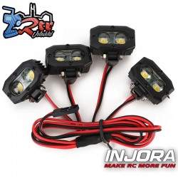 Faros delanteros LED brillantes 4 unidades INJORA para coches RC Crawler 1/10