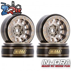 Llantas INJORA de 1.0" Plus Latón Micro Crawlers 3,75 mm 4 unidades W1101 Plata/Oro
