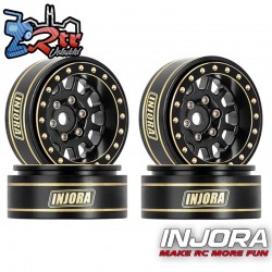 Llantas INJORA de 1.0" Plus Latón Micro Crawlers 3,75 mm 4 unidades W1101 Negro
