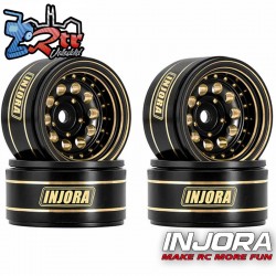 Llantas INJORA de 1.0" Plus Latón Micro Crawlers 2.65mm 4 unidades W1008 Negro/Oro