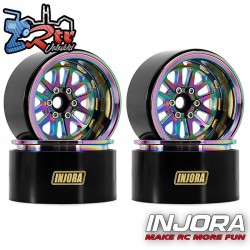 Llantas Injora Rainbow 2.2 aluminio Crawler beadlock 205gr cada una 10mm Offset (4 Unidades)