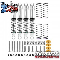 Amortiguadores de aceite de aluminio INJORA LS de 59 mm para TRX4M 1/18 Plata
