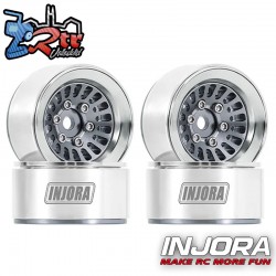 Llantas INJORA de 1.0" Turbine Micro Crawlers 3.1mm 4 unidades W1055 Plata