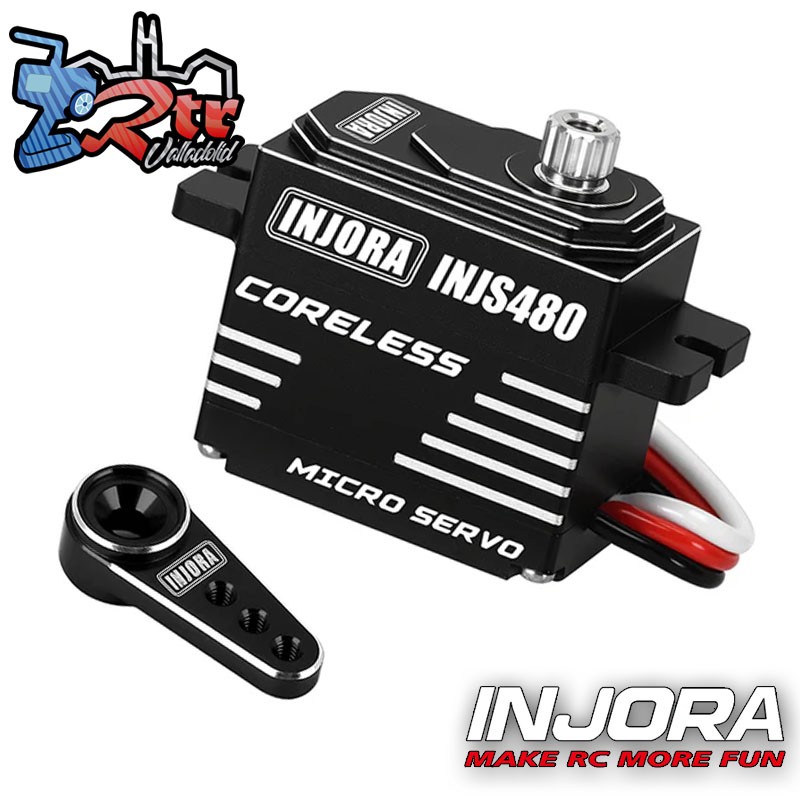 Microservo Coreles INJS480 1/24, color negro, Para Axial y Losi