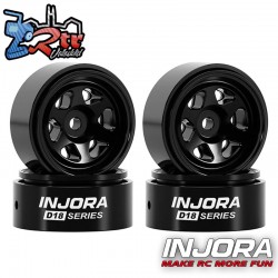 Llantas Injora 0.7" D18 6-Spoke Aluminio SCX30 1/30 W7001 Negro