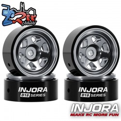 Llantas Injora 0.7" D18 6-Spoke Aluminio SCX30 1/30 W7001 Plata
