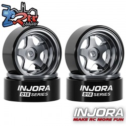 Llantas Injora 0.7" D18 5-Spoke Aluminio SCX30 1/30 W7002 Negro