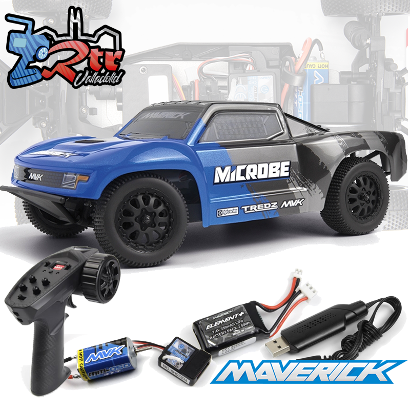 Short Curse Maverick Microbe SC Flux 1/24 2wd - Azul Brushless