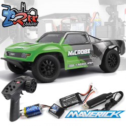 Short Curse Maverick Microbe SC Flux 1/24 2wd - Verde Escobillas
