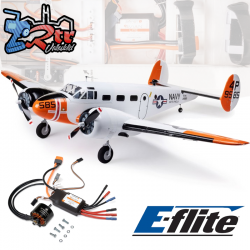 Avion E-Flite Beechcraft D18-RC-45J 1.5m BNF Basic with...