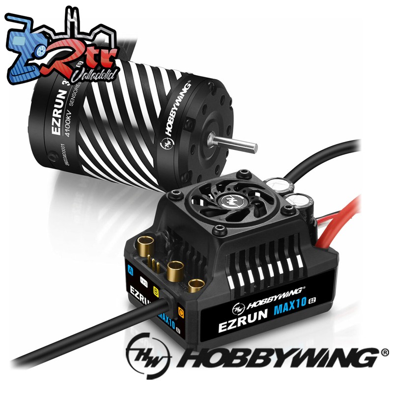 Hobbywing Ezrun MAX10 G2 80A Combo 3652SD-4100kV con eje de 3.175 mm