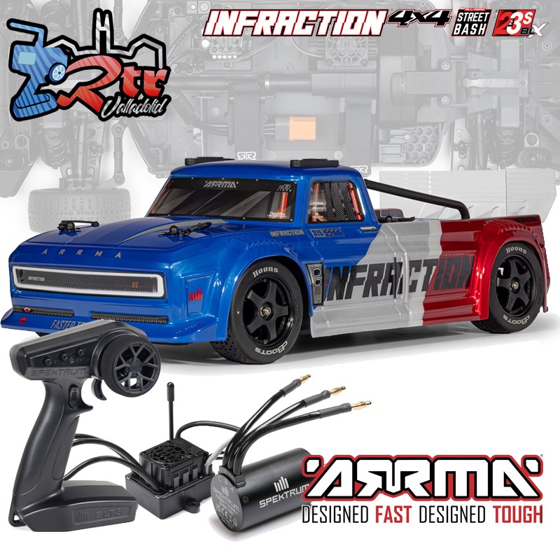 Arrma Infraction 1/8 223S DSC 4X4 RTR Brushless All-Road Street Bash Truck  Blue-Red